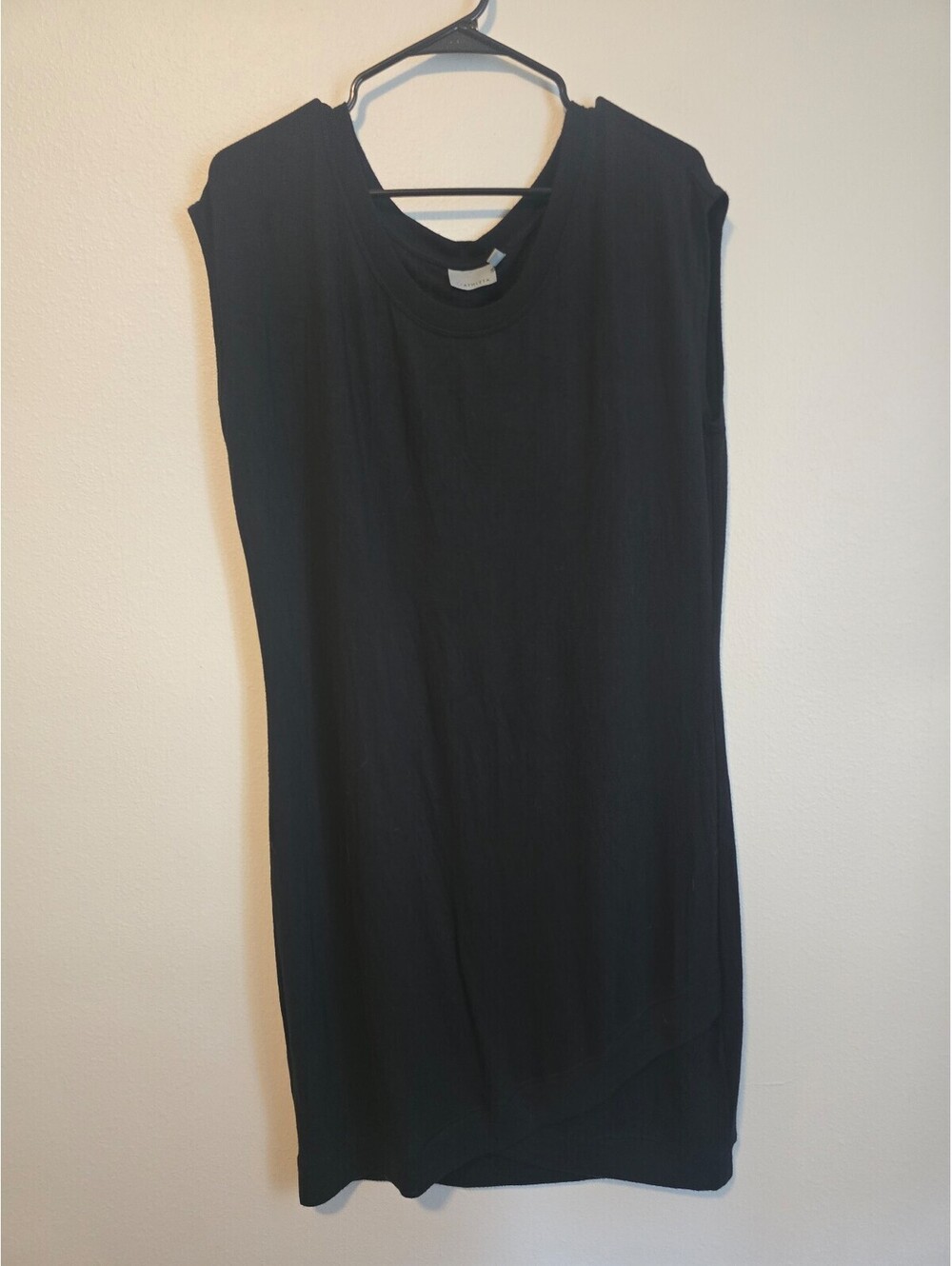 Athleta Beyond Soft Black Criss Cross Hem Sleeveless Modal Tunic Dress (MT)